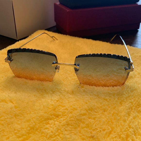 Custom Cartier rimless sunglasses South Beach lenses
